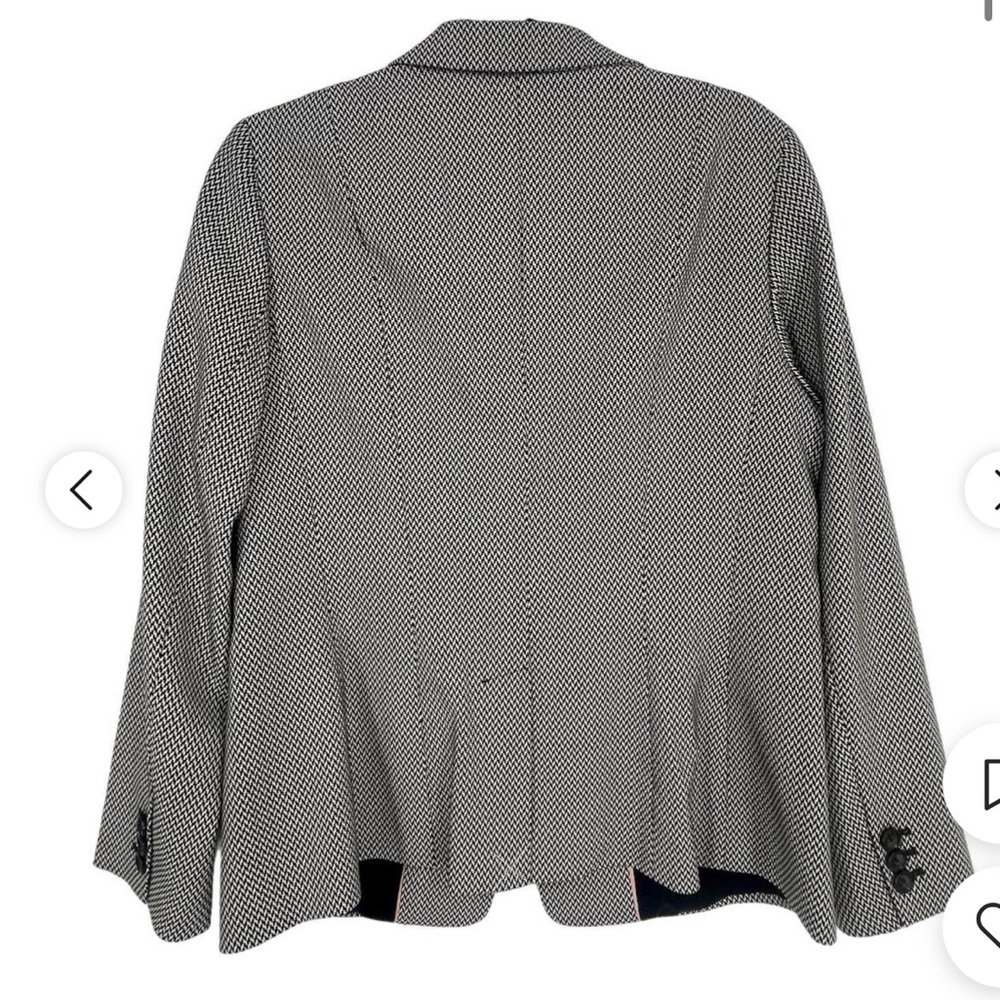 Talbots Blazer Jacket Women’s 16 WBlack White Pattern Single Button